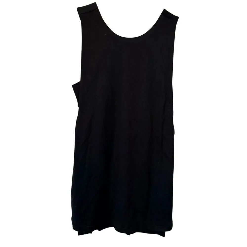 Banana Republic Sleeveless V-Neck Open Sides Double Layered Mini Dress Black XS